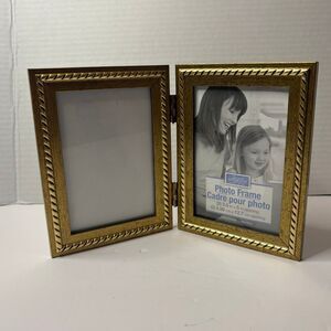 Special Moments Elegant Gold Tone Double Glass Pane Photo Frame 3.5 x 5 Picture